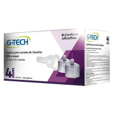 Agulha para caneta de insulina 32G X 4mm 100 unidades G-Tech