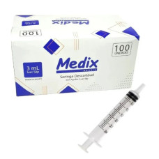 Seringas Luer Lock sem Agulha Caixa com 100 unidades 3ml; 5ml; 10ml; 20ml -Medix